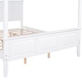 thumbnail image 5 of Canopy Bed Frame, Queen Size Wood Platform Bed Frame with Headboard and Footboard, 4 Post Sturdy Wood Mattress Foundation, Under Bed Storage, No Box Spring Needed, White, 5 of 7