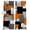 Orange, variant on Red Black Geometric Blackout Curtains for Bedroom/Living Room, Pinch Pleated Black Out Curtains, Modern Abstract Art Block Room Darkening Window Drapes with Hooks 2 Panels, 39"x70"