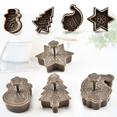 thumbnail image 1 of 4pcs Set Plastic Cookie Baking Molds, Christmas Biscuit Cutter, Christmas Household Baking Tool (Snowman / Snowflake / Christmas Tree / Santa Claus Pattern Baking Molds), 1 of 4