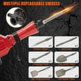 thumbnail image 2 of 3600W Demolition Jack Hammer Metal Concrete Breaker Jack Hammer Electric Tool Kit, 6pcs Piece Bit Set W/Case, Noise-Canceling Earplug, Shoulder Strap, 2 of 7