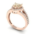 thumbnail image 2 of Halo Engagement Ring for Women - 1.49ct Natural Morganite in 14K Rose Gold Promise Ring, 2 of 6