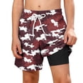 thumbnail image 2 of ATOGUTA Swim Shorts for Boys with Liner Bathing Suits Summer Quick Dry Swimwear Swim Trunks Size 5T-14, Red, 2 of 6