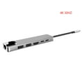 thumbnail image 4 of Injueey 6 en 1 de aleación de aluminio USB 3.0 Puertos Tipo-C Hub Usb-C a 4K HD Laptop Gigabit Ethernet Network PD Hub Juegos de teclado y mouse para computadora, 4 of 6