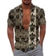 thumbnail image 1 of Camisas De Vestir Para Hombre Camisa de manga corta creativa holgada informal con estampado Digital 3d de bohemia a la moda de verano (Khaki, XL), 1 of 5