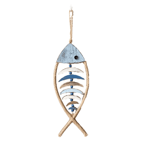 Wooden Fish Wall Decor, Antique Nautical Fish Decoration, Hand Carved Fish Wall Decor, for Mediterranean Beach Theme A