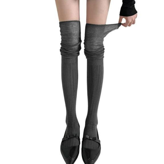Ankle Socks - In Autumn and Winter Anchorage Red Socks Women's Red Catwalk Models Are Spliced with Knee Socks and Anchorage Stockings Are Piled Up., Socks for Women,Color: Grey Size: One Size