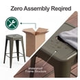thumbnail image 7 of Vyrox 24 Inches Metal Bar Stools Set of 4, Stackable Backless Kitchen Island Stools with X-Brace Support, Indoor-Outdoor Use, Gun, 7 of 7