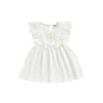 thumbnail image 1 of xiaxaixu Robe de Bébé Fille Sans Manches Col Rond Dentelle Patchwork Bowknot Robe d'Été A-Ligne, 1 of 9