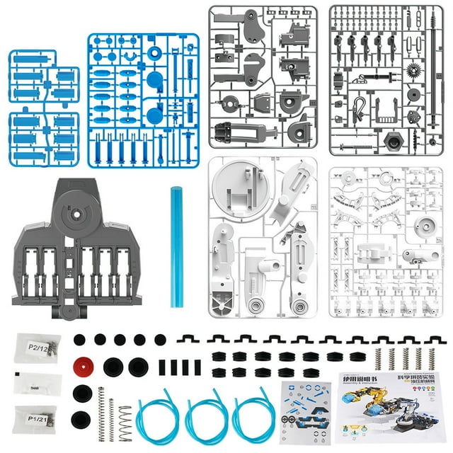 Hydraulic Robot Arm, Hydraulic Mechanical Arm Toy DIY Assembly For Home Blue