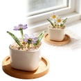 thumbnail image 2 of Personalized Mini Birth Month Flower Pot, Small Ceramic Vase Table Decor with Colorful Floral Design, Cute Indoor Home Desk Decoration for Living Room Office, Mother's Day Gift for Women Mom, 2 of 5