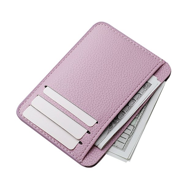 Cartera de tarjeta ultrafina con juego de tarjetas de PU, cartera pequeña y exquisita para mujer, cartera para estudiantes con múltiples tarjetas y gran capacidad, cartera corta para mujer