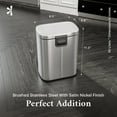 thumbnail image 3 of Totti 1.3 Gallon Rectangular Soft Closing Lid Metal Trash Can in Stainless Steel, 3 of 7