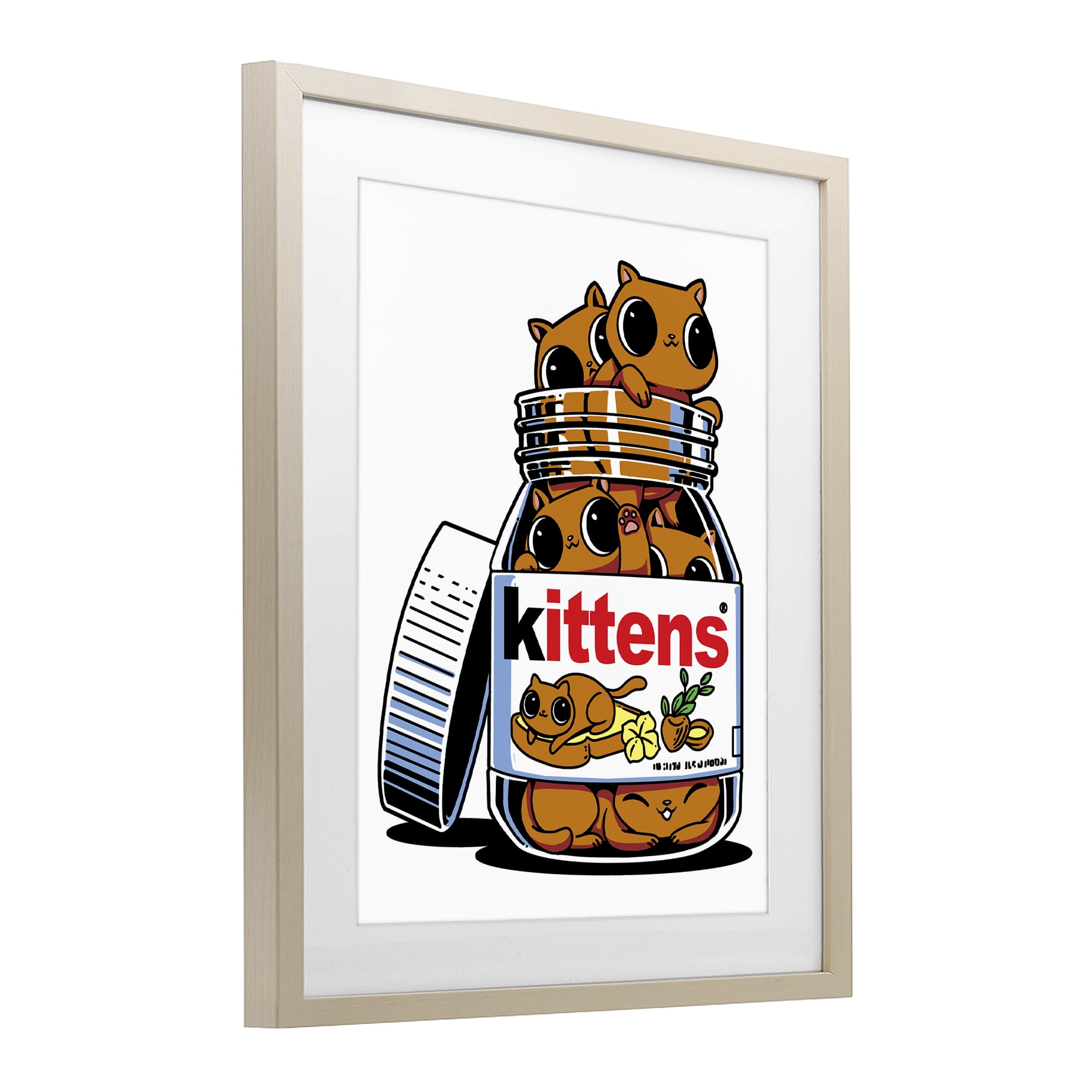 Stupell Industries Hazelnut Spread Cats Birch Framed Print Under Glass, design by Tobe Fonseca