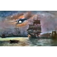 thumbnail image 2 of Bolokofsky, Ronald 24x17 White Modern Wood Framed Museum Art Print Titled - Harbor Moon, 2 of 4