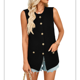 thumbnail image 1 of Suéter de Verano 2025 para Mujer, Chaleco de Punto Sin Mangas, Cárdigan con Botones, Camiseta Sin Mangas, Negro, Talla XL, 1 of 8