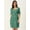 Green, variant on DressBerry Women's Printed Cotton Flex Dress Casual Summer Tie Up Elbow Sleeves Above Knee Length High Waist Square Neck Buttoned Front Western Style Light Weighted Straight Cut Short Dress