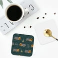 thumbnail image 5 of Disketp Big Machine Funny Coasters,4 Pcs Leather Coasters With Holder, Perfect Housewarming Hostess Gifts,Protect Furniture From Water Marks Scratch, 5 of 9