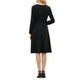 thumbnail image 3 of INSPIRE CHIC Vestido A-Line Elegante para Mujeres Cuello Asimétrico Vestir para Trabajar Vestidos de Falda S Negro, 3 of 5