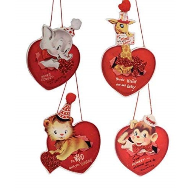 Bethany Lowe Wild About You Valentine's Day Ornaments Set of 4