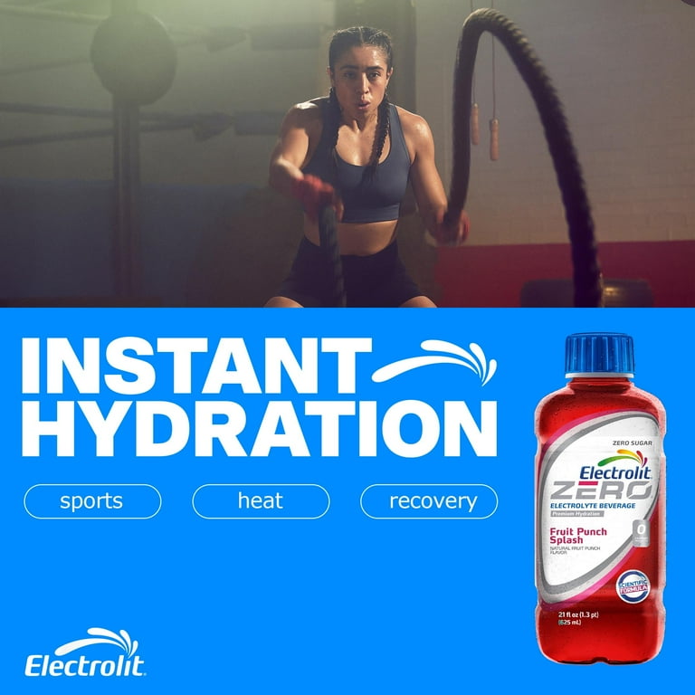 PR ELECTROLIT ZERO, FRUIT PUNCH SPLASH, 21.0 OZ BOTTLE