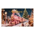 thumbnail image 1 of Gran pancarta para puerta de garaje exterior para la temporada navideña, porche delantero, jardín, letrero festivo colgante de bienvenida con diseño de Papá Noel, renos y muñeco de nieve, fiesta ..., 1 of 5