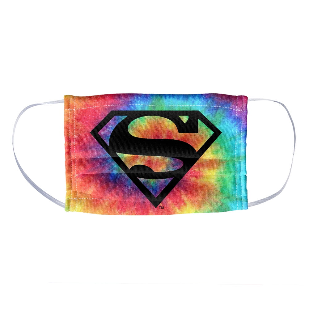 Superman Tie Dye 1-Ply Reusable Face Mask Covering, Kids