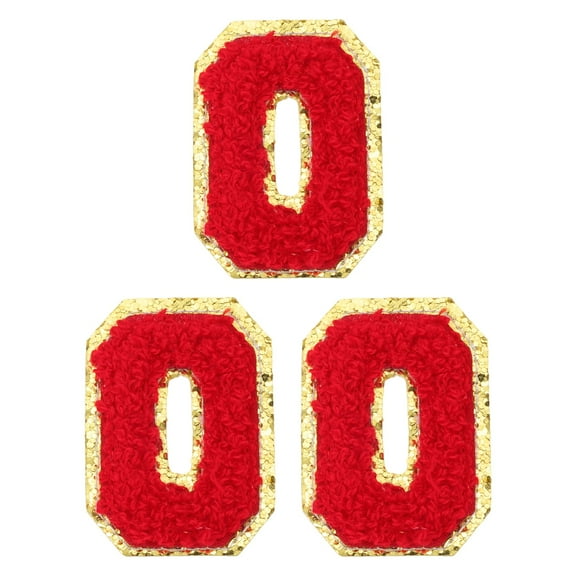 Uxcell Chenille Number Patches Self-Adhesive Number Patch Appliques Stickers for DIY Clothing Jacket Jersey Hat Decor Number 0