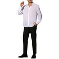 thumbnail image 2 of INSPIRE CHIC Men's Shirts Sheer Button Down Long Sleeve Party Shirt S White, 2 of 5