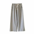 thumbnail image 3 of LpwkSSA Men's Casual Elastic Waist Drawstring Pants Lightweight Comfortable Solid Color Pocket Design Suitable for Home Lounge Outdoor Activities Sleepwear Gray L, 3 of 8