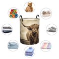 thumbnail image 6 of PHELIKA Long Horns Highland Cow Standing In Field 01 Laundry Basket 65L Large Foldable Round For Dirty Clothes Toy Storage, 6 of 6