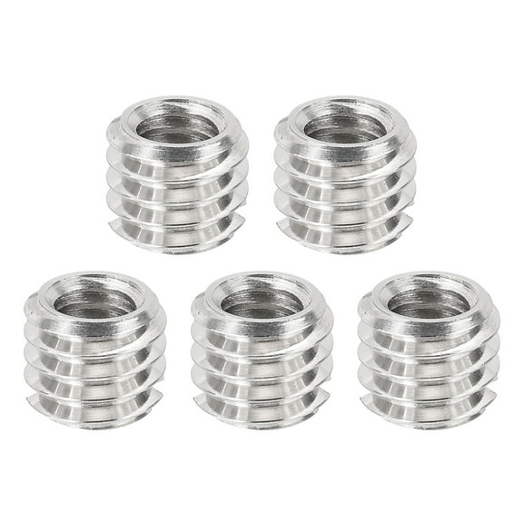1/4" Female to 3/8" Male Convert Screws Adapters, Tripod Thread Adapter Mount, Silver 5 Pcs