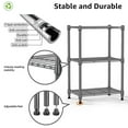 thumbnail image 6 of 450 lbs Wire Storage Shelving 3-Tier Utility Shelving Unit Steel Organizer Wire Rack for Home,Kitchen,Office,Chrome(11.8" D x 17.7" W x 26.3" H), 6 of 8