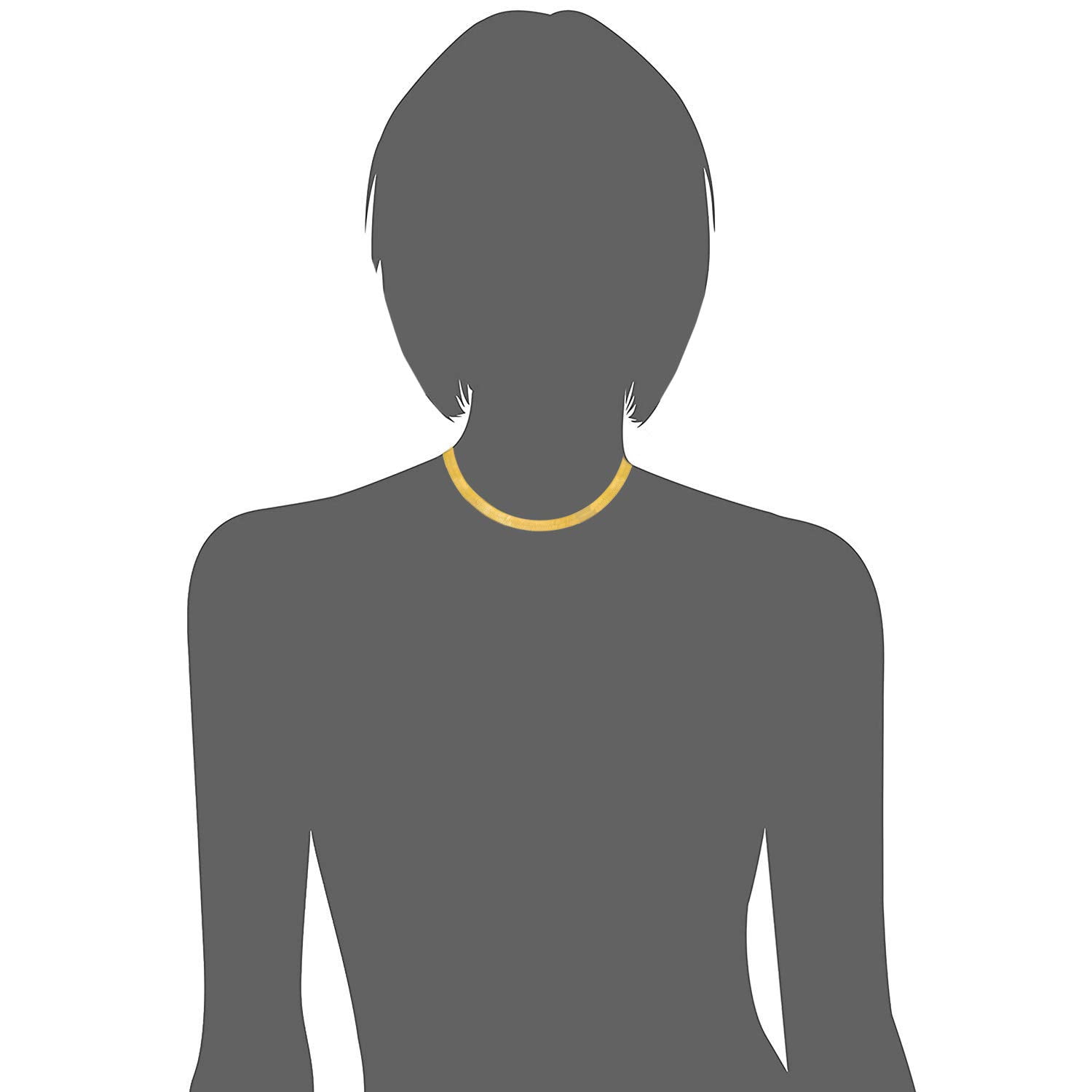 JewelStop 10k Solid Yellow Gold 5mm Super Flexible Silky Imperial Herringbone Necklace (22 in)