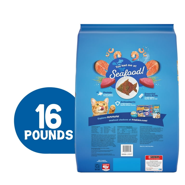 Purina Friskies Dry Cat Food High Protein Seafood Sensations 16 lb Bag