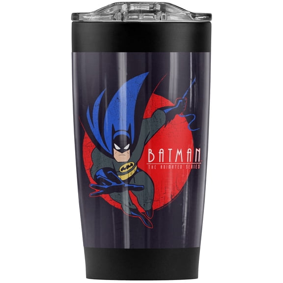 Batman: The Animated Series Swinging In Stainless Steel Tumbler 20 oz Coffee Travel Mug/Cup, Vacuum Insulated & Double Wall with Leakproof Sliding Lid | Great for Hot Drinks and Cold Beverages