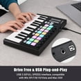 thumbnail image 2 of WORLDE Orca mini25 Portable 25-Key USB MIDI Keyboard Controller with 16 RGB Backlit Trigger Pads 8 Assignable Control Knobs, 2 of 7