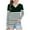 Green, variant on WRKEKC Girls Long Sleeve Tees Casual Eye-Catching Fashion Striped Print V Neck Soft Stretchy Comfortable Slim Fit Blouses for Spring Summer 3-14 Years