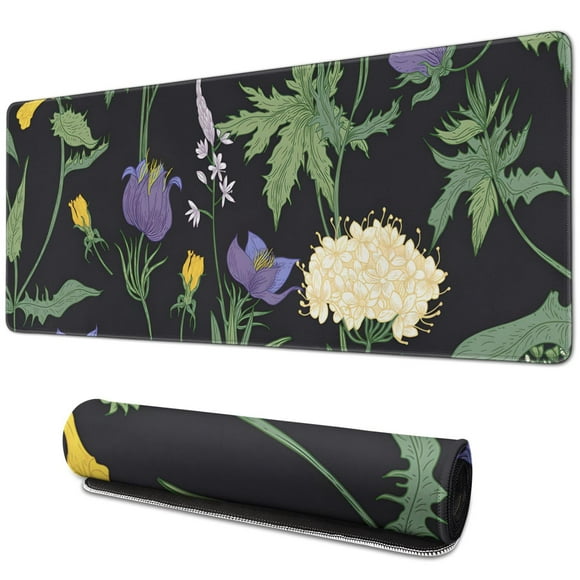 Splash Resistant Garden Flowers Mouse Mat | Smooth Sliding, Non-Slip Rubber Base | Cute & Personalized | Portable 31.5 × 11.8 inch Size – Perfect for Office or Gaming Use