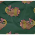thumbnail image 4 of oneOone Organic Cotton Poplin Twill Fabric Fish Block Printed Craft Fabric BTY 42 Inch Wide, 4 of 4