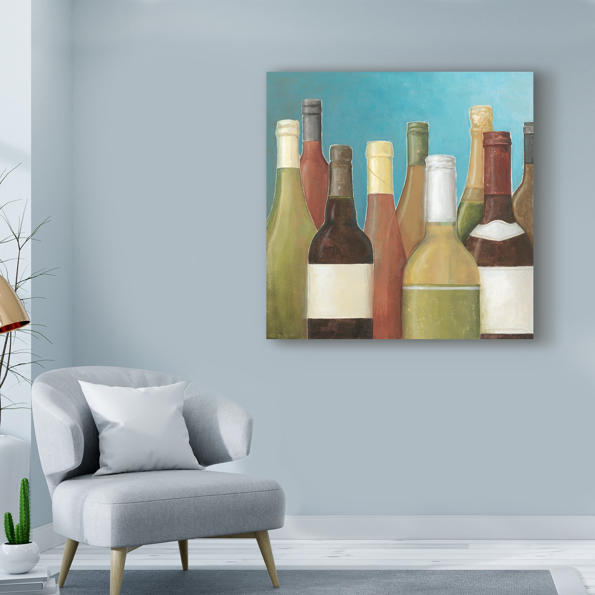 Trademark Fine Art 'Wine Bottles I' Canvas Art by Megan Meagher