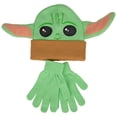 thumbnail image 1 of Star Wars The Child Grogu Character Head Kids Knit Beanie  and  Glove Set, 1 of 2