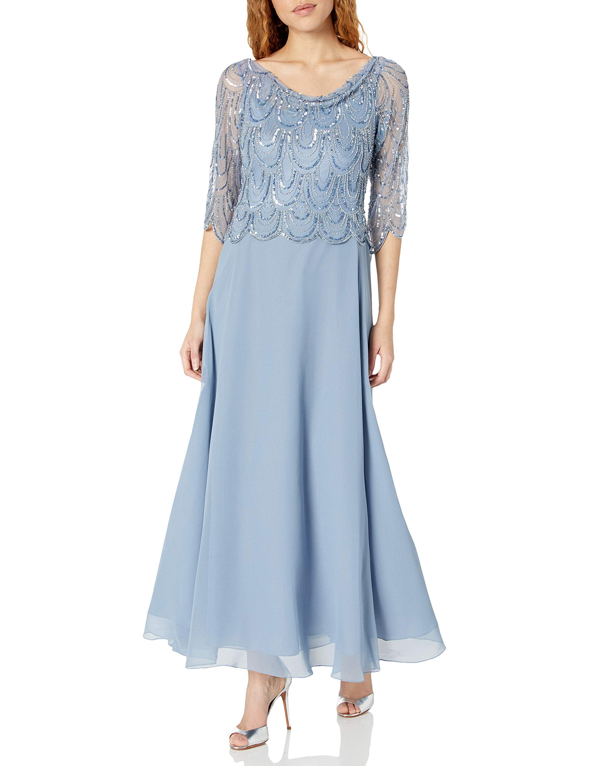 4 Scallop Beaded Pop Over Gown 