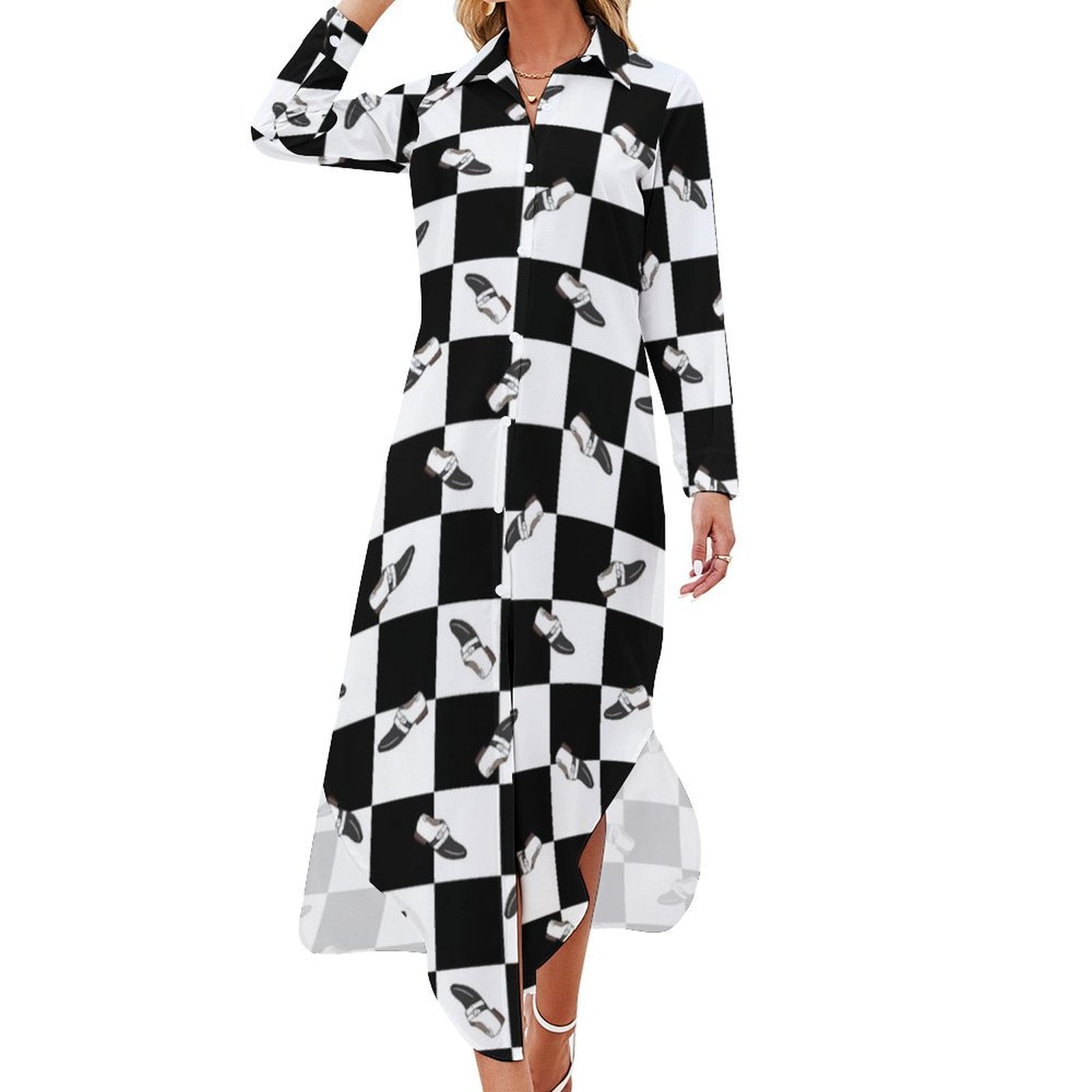 Fluevog Johnston Shoe Long Sleeved Shirt Dress birthday dress beach dresses  dress korean style Aesthetic clothing - Walmart.ca