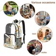thumbnail image 5 of ZIATUBLES Heavy Duty Clear Backpack 17 Inch, Fabric & PVC Transparent Bookbag with Giraffe Floral Print, Sturdy See Through Backpack Easy to Clean for Work, School & Stadium, 5 of 7