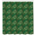 thumbnail image 2 of Philodendron Shower Curtain, Tropical Monstera Leaves Drawing in Dark Tones, Fabric Bathroom Set with Hooks, 69W X 75L Inches Long, Jade Green Fern Green and Pale Petrol Blue, by Ambesonne, 2 of 2