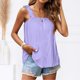 thumbnail image 5 of Gibobby Chaleco de tirantes de color sólido para mujer Top sin mangas suelto con cuello cuadrado Lindo verano(Morado,CH), 5 of 5