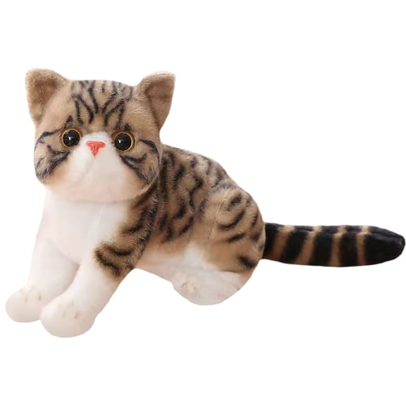 XIANXIAN Realistic Calico Kitten Stuffed Animals Simulation American Shorthair Cat Plush Toy Lifelike Tabby Kitty Plushie Doll Gifts/11''