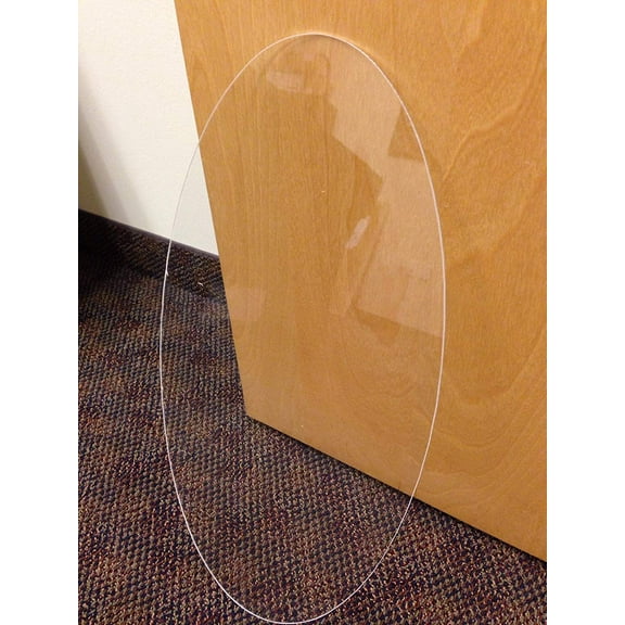 CLEAR OVAL SHAPED ACRYLIC PLEXIGLASS 1/8" X 11" X 22" PLASTIC SHEET