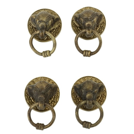 Koyal Wholesale Antique Elephant Brass Color 2 inch 4 Pack ...