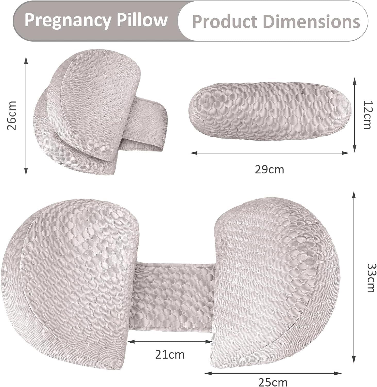 SHANNA Pregnancy Pillows Wedge Maternity Pillow Adjustable Full Body Support Pillow for Back Legs Belly HIPS（Bamboo Grey）